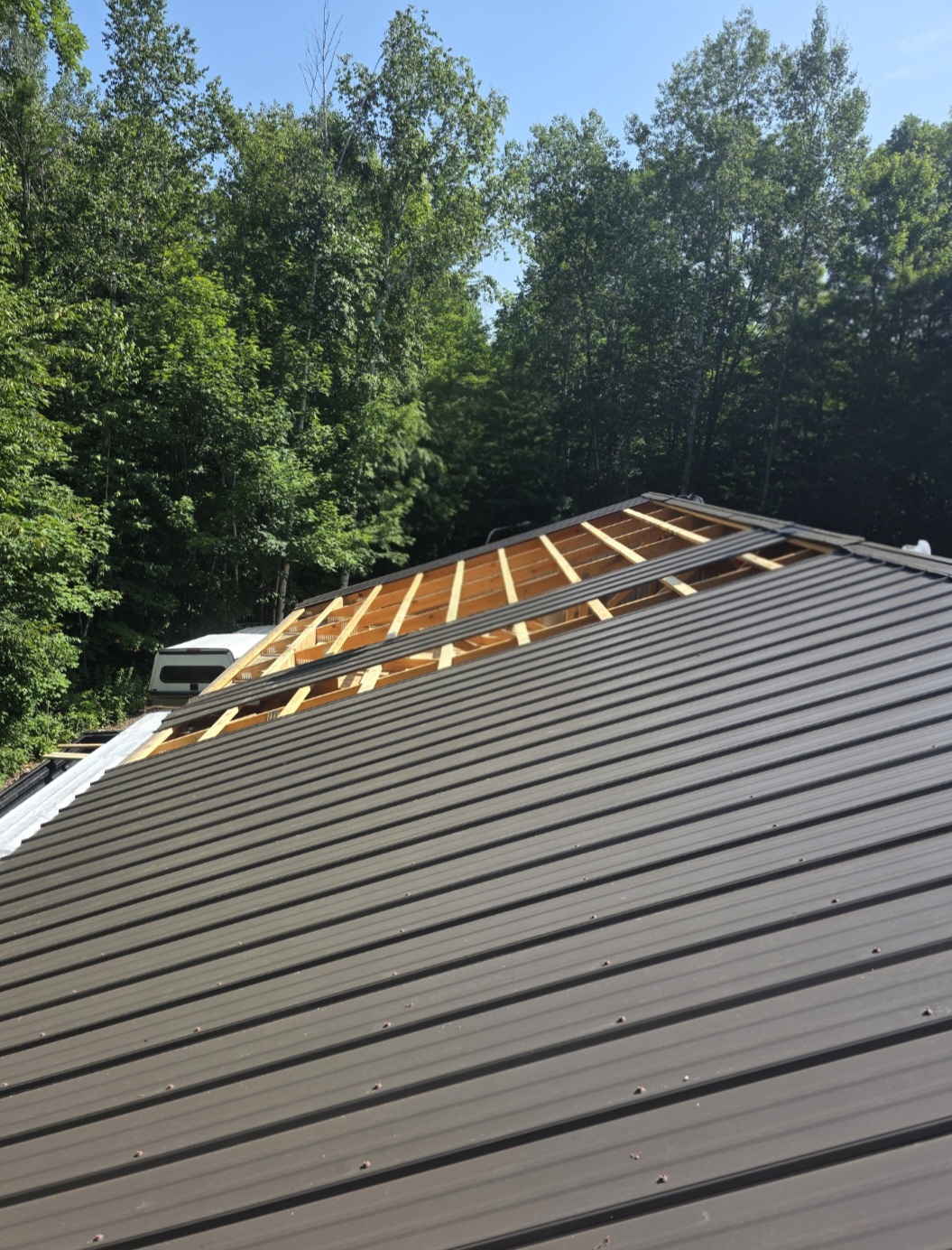 Metal roof installation